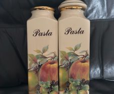 KH Potter Staffordshire ceramic pasta jars