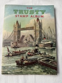 Stamp collection in book, 1930's onwards from all over the world. Approx 60 stamps