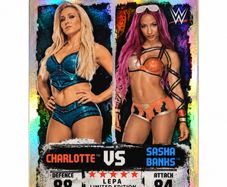 WWE Slam Attax Takeover Charlotte vs Sasha Banks LEPA Limited Edition