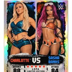 WWE Slam Attax Takeover Charlotte vs Sasha Banks LEPA Limited Edition