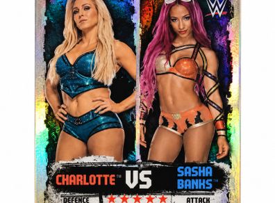 WWE Slam Attax Takeover Charlotte vs Sasha Banks LEPA Limited Edition