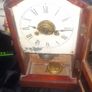 A Beautiful Antique Jerome Mantel or Cottage Clock in Architectural Hardwood Case Image 5