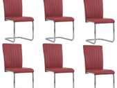 Cantilever Dining Chairs 6 pcs Bordeaux Red Faux Leather