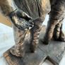 Signed Jeanne Rynhart Bronze Statue - Male Garda and Boy With Tag Image 5