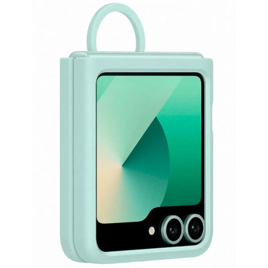Original Samsung Galaxy Z Flip 6 Smartphone Silicone Case Mint Green