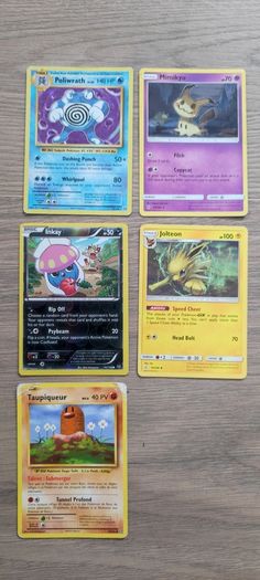 5x Featured Pokemon Singles Lot - Poliwrath Holo, Mimikyu, Vintage 1st Ed & Promos
