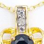 Vintage 18kt Gold On Sterling Silver Black Spinel Cross Necklace Image 3