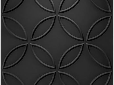 Art3d Pvc 3d Wall Panel Interlocked Circles In Matt Black Cover 32 Sqft ...