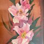 Vintage Peonies Floral Original Acrylic Painting In Ornate Frame Image 4