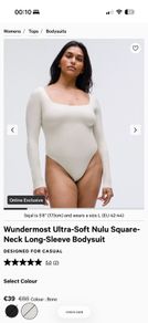 Lululemon Wundermost Ultra-Soft Nulu Square-Neck Long-Sleeve Bodysuit XS