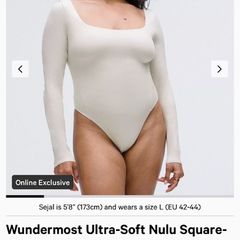 Lululemon Wundermost Ultra-Soft Nulu Square-Neck Long-Sleeve Bodysuit XS