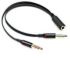 Universal Dual Male Splitter 3.5mm Female to 2 Dual 3.5mm Male Stereo Headset Jack Black