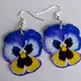Vibrant Violet & Yellow Pansy Earrings Image 8