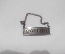 a antique decanter label for brandy nickel silver