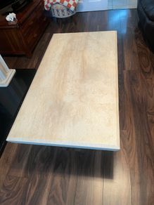 Travertine coffee table
