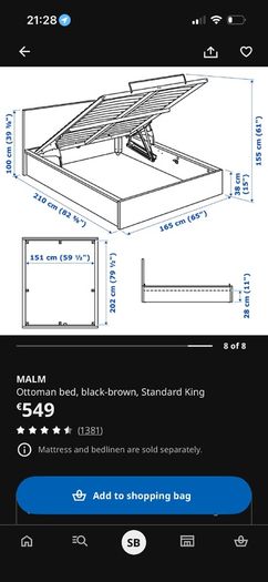 IKEA Ottoman double bed & Emma mattress