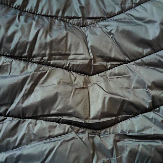 Black Hooded Multi-Zipped Puffer Jacket by Bershka Size L