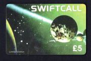 Ireland IR5 Swiftcall International Calling Card View of planet (possible Jupiter) from space Phonecard used