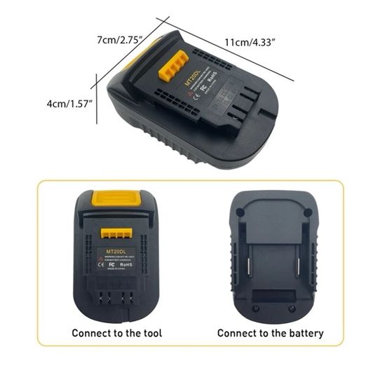 Battery Converter Adapter For Makita 18V Bl1830 Bl1860 Bl1815 Convert To Dewalt 18V 20V DCB200 Li-Ion Battery