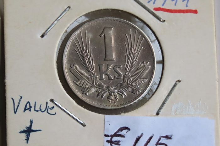 Rare Slovakia 1 Koruna 1944  Slovenska WW2 era