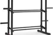 Health &amp; Fitness Multi-Weight Storage Rack Stand for Dumbbells, Kettlebells, Olympic Weight Plates, Barbell and Medicine Ball, Heavy Duty Metal Strength Training Stand for Home Gym