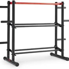 Health & Fitness Multi-Weight Storage Rack Stand for Dumbbells, Kettlebells, Olympic Weight Plates, Barbell and Medicine Ball, Heavy Duty Metal Strength Training Stand for Home Gym