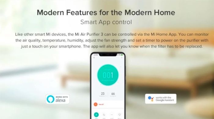 Xiaomi Smart Air Purifier Alexa & Google Assistant