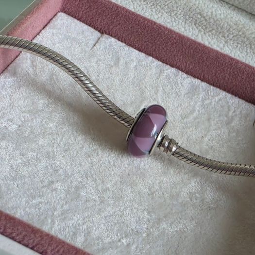Pandora Purple triangles murano glass charm perfect condition