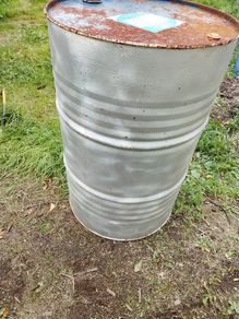 Large industrial steel barrel