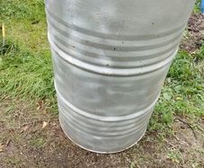 Large industrial steel barrel