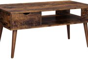 _Coffee Table with Storage Drawer, Open Compartment for Living Room, Dining Room, 100 x 50 x 45 cm Vintage Brown