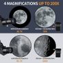 SALE | Telescope for Astronomy, 200X Pro 400/70 FMC Glass Optical Refractor Telescopes, With Adjustable Tripod Phone Adapter Barlow Lens Moon Filters Carrying Bag for Kids Adult Beginners Image 2