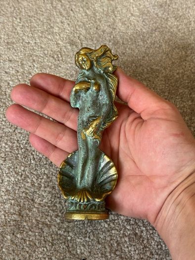 Vintage Brass Statuette Depicting The Birth Of Venus
