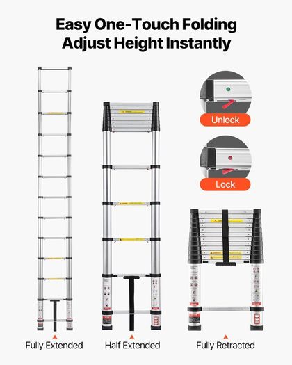 3.8m Telescopic Aluminium Ladder