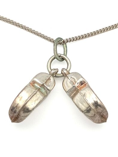 Vintage 925 Sterling Silver Chain & 835 Silver Dutch Clogs Charms