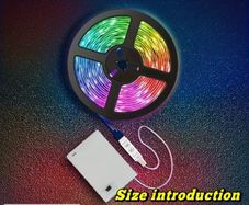 LED Strip Light with 3-Key Controller, Battery Box