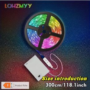 LED Strip Light with 3-Key Controller, Battery Box