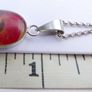 Sterling Silver 925 Chain Necklace With Resin Silver Mounted Flower Pendant Hallmark Length 16,5" - 5,94g Image 10