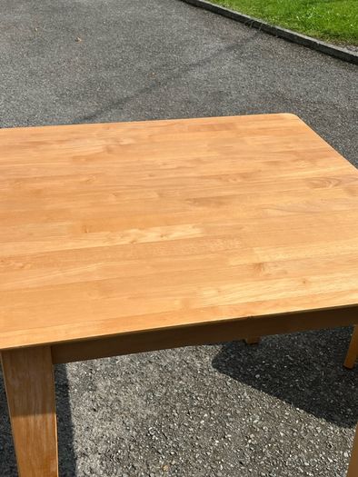 pine table and 2 chairs