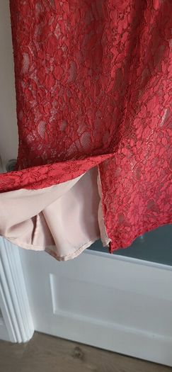 FRENCH CONNECTION coral lace shift dress Sz 14UK