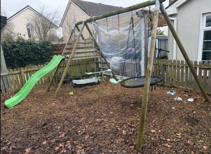 Wooden swing set