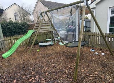 Wooden swing set