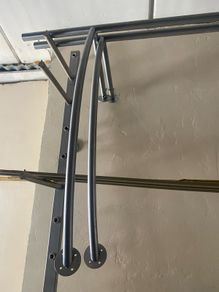 Wall mounted railings with glass shelf top
