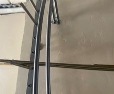Wall mounted railings with glass shelf top