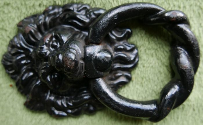 Antique Black Rustic Lion Head Door Knocker