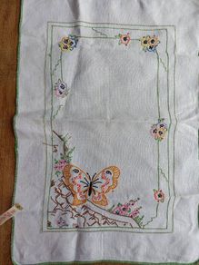 vintage embroidered table covering