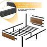 Single Bed Frames with Wood Headboard 31.5cm Metal Platform Bed Frame with Storage Sturdy Non-Slip Without Noise No Box Spring Needed Black & Rustic Brown Image 2