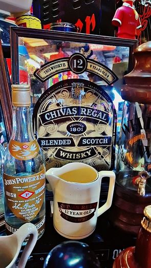 Vintage Chivas Regal whisky pub mirror and jug