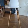 3x Shoreditch K Frame Mid-Height Kitchen Bar Stools (White & Beech) Image 4