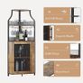 4-Tier Corner Bar Cabinet, Industrial Freestanding Wine Storage Sideboard with Doors and Glass Holders, Adjustable Shelf & Anti-Tipping Devices, for Home Bar, Kitchen, Living Room, Rustic Brown Image 4